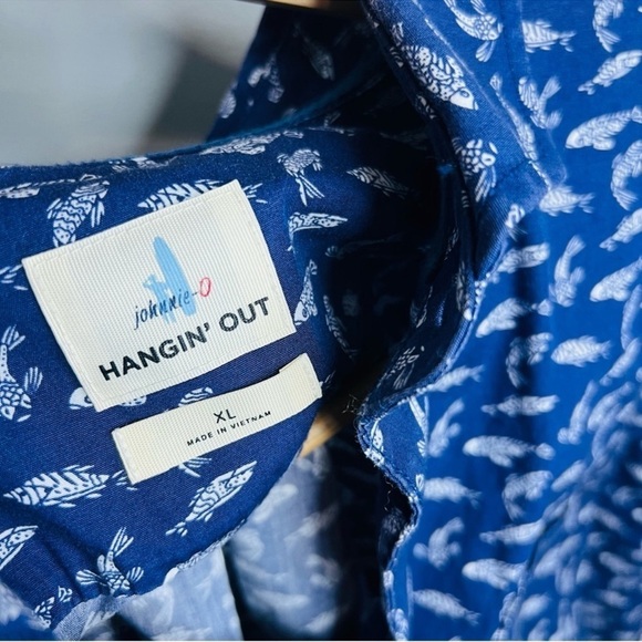 Johnnie-O Blue Tottenham Hangin’ Out Button Up Shirt XL - Picture 4 of 9